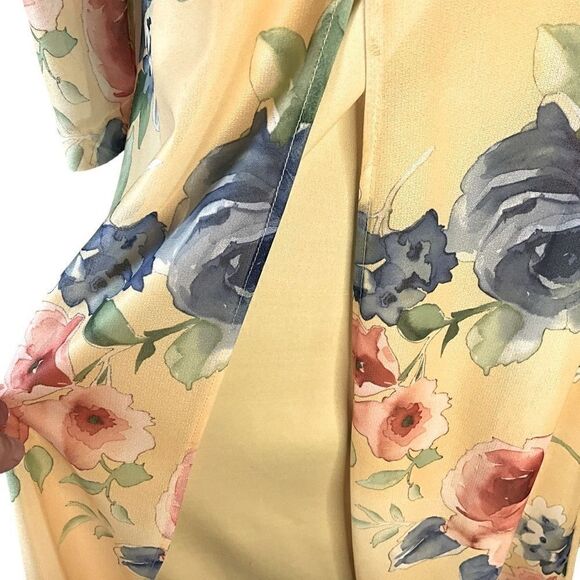 WESTSIDE Clothing Company Dress Size 10P Vintage 1980s Yellow Floral - Picture 6 of 13
